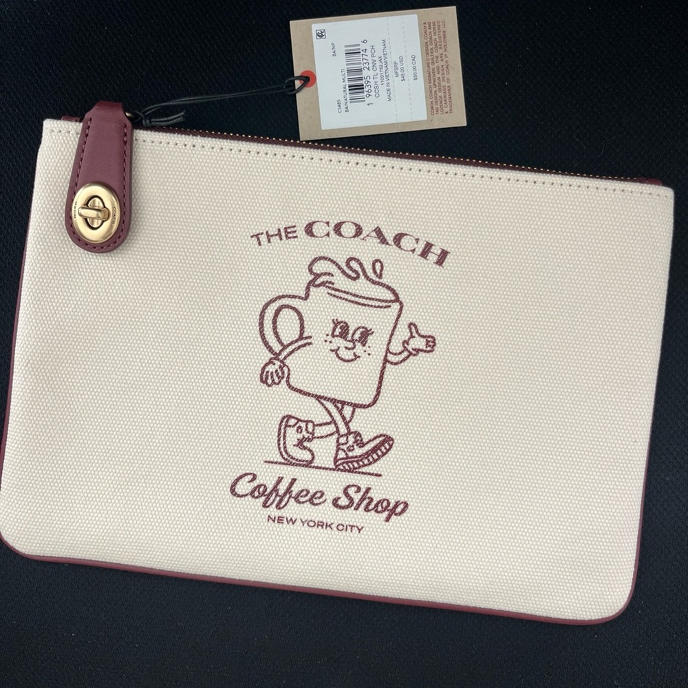 Coach Coffee Pouch NWT